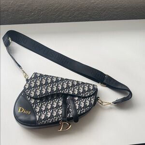 Black, Grey and Navy Printed  Saddle Bag